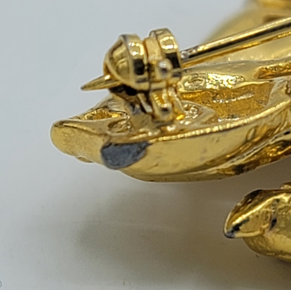 Cat Kitten Trembler Brooch Playful Animal Jewelry Mother & Children Pin Vintage - Picture 8 of 12